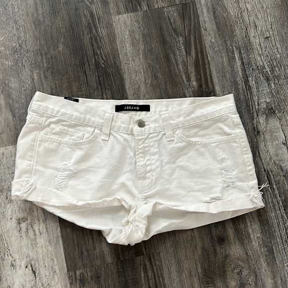 J BRAND cutoff jeans shorts low rise denim flamingo orange boy fit sharp